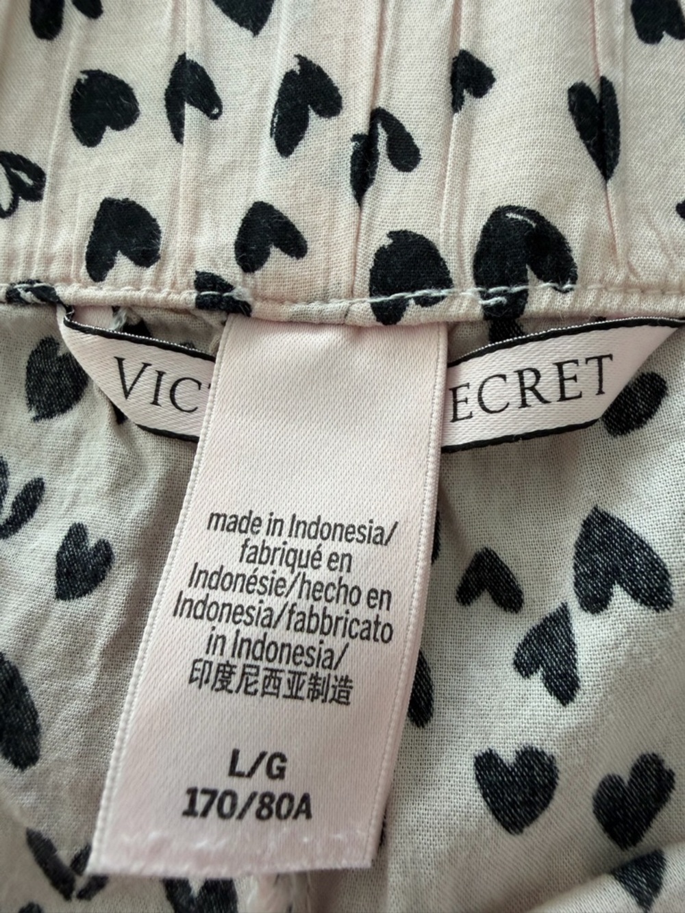 Victoria's Secret Blush Pink and Black Heart Print Women’s boxer Shorts. 2 pair